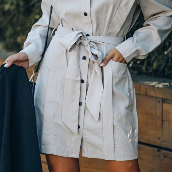 Gomez Pocketed Down Shirt Dress - Picture 4 of 7